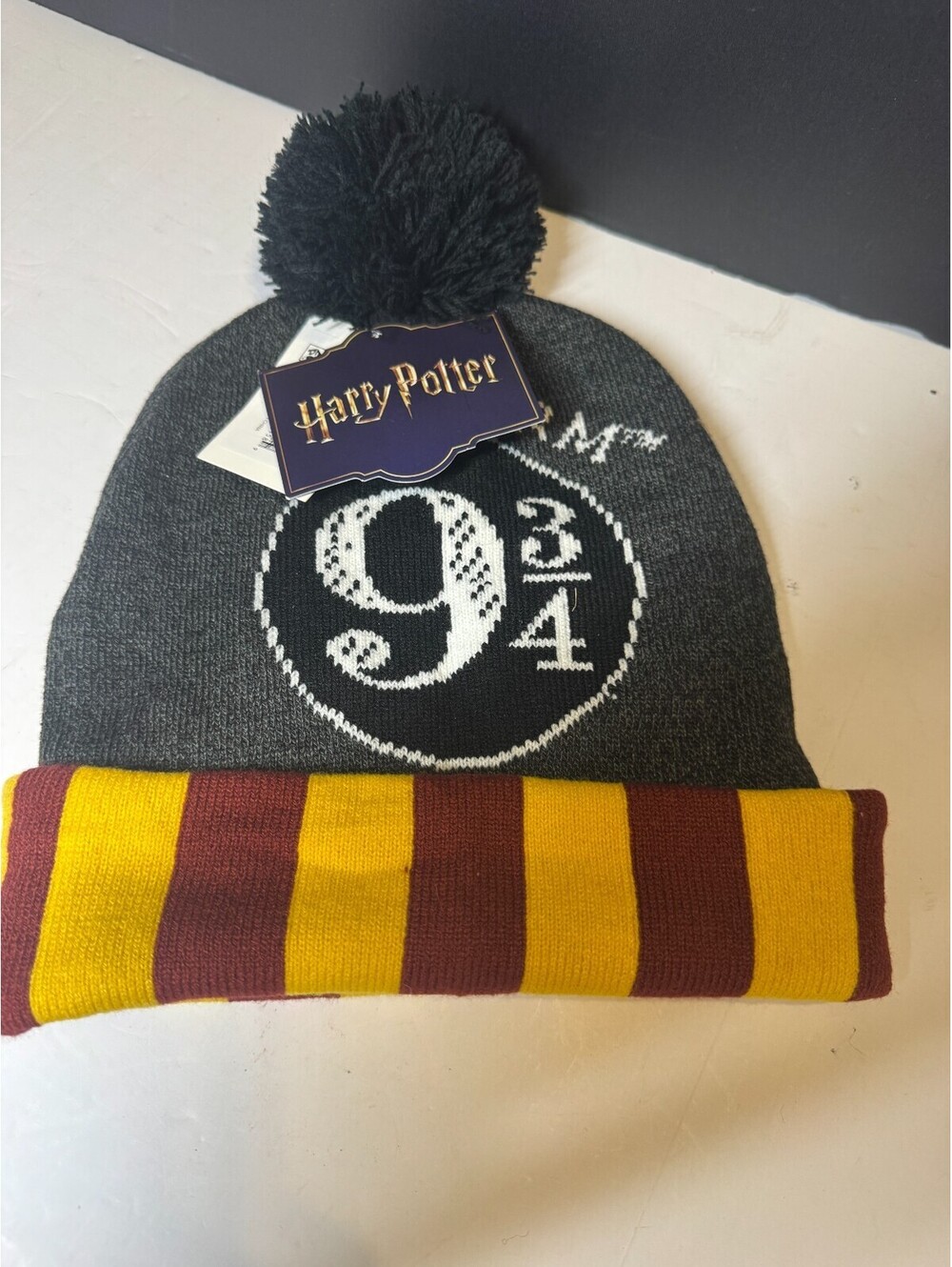 Harry Potter Platform 9 3/4 Fantasy Knit Pom Beanie Hat